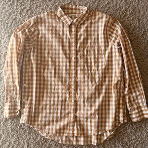 Madewell Tan and White Checkered Shirt